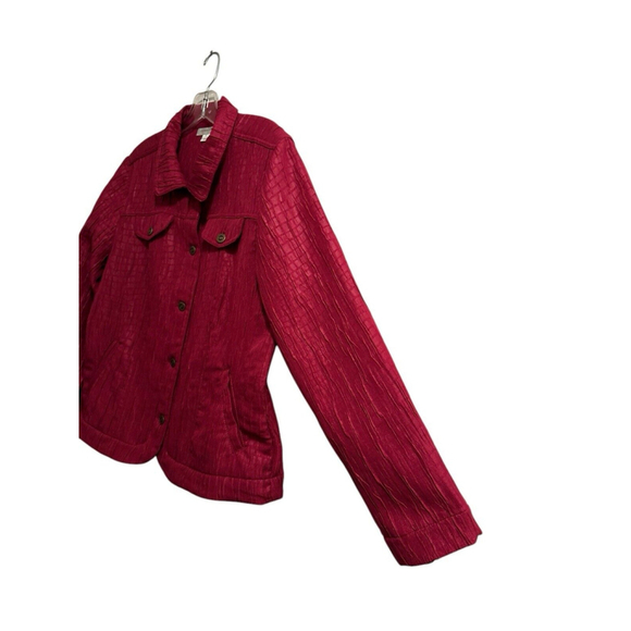 Christopher Banks Blazer Button Jacket Womens Large Fuchsia Pink Long Sleeves - Picture 5 of 12